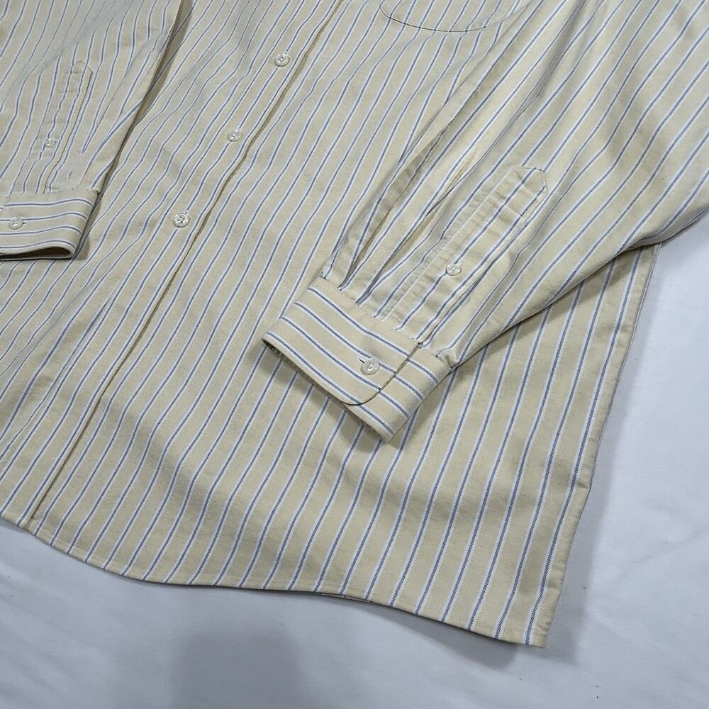 LL Bean Mens Dress Shirt 17.5-35 Regular Fit Button Front Long Sleeve Stripe - Picture 4 of 10